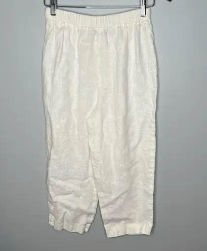 Harvé Benard Vintage Harve Benard 100% linen white cropped pants women lightweight size 8