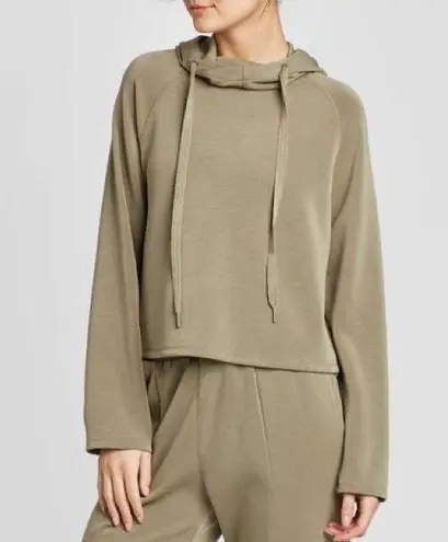 JoyLab Olive Green Hooded Cropped Pullover Size XL