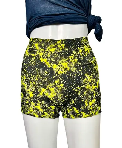 Under Armour Green Black Abstract Pattern Women’s Compression Shorts Sz L