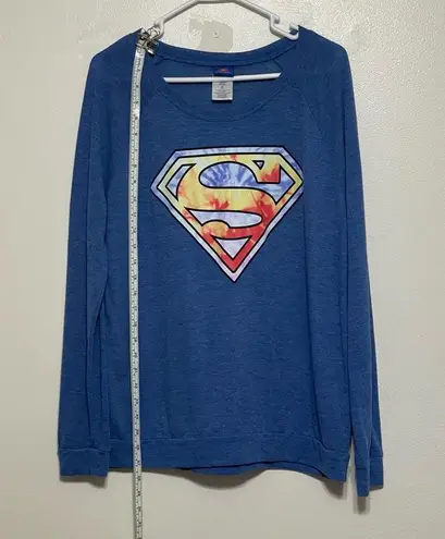 DC Comics Superman Blue Long Sleeve Shirt Size 15/17 Juniors