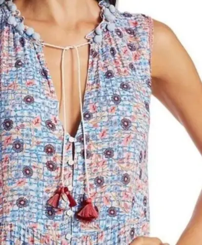 Poupette St. Barth Clara Maxi Dress Blue Bloom Floral Long Women’s Size Medium