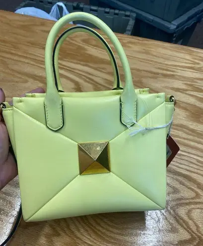 Valentino Garavani yellow one stud small leather tote retail $2900 NWT