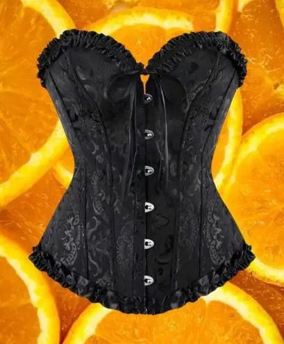 Women's Lace Up Back Sexy Floral Corset, Shaping Body Top Size L (8/10) Black Size L - Image 1