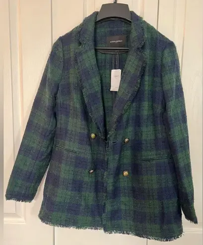 Banana Republic NWT  green tartan plaid blazer