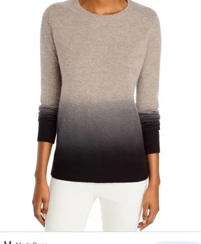 C By Bloomingdale's Dip Dyed Cashmere Asymmetrical Sweater black tan size XS Brown