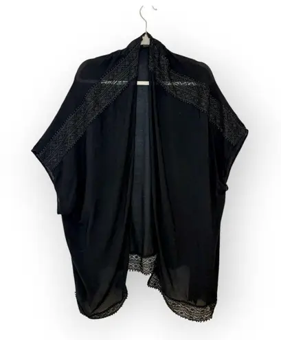 Love Cameron Black Lace Kimono Duster Romantic Witchy Festival Boho Goth 1X