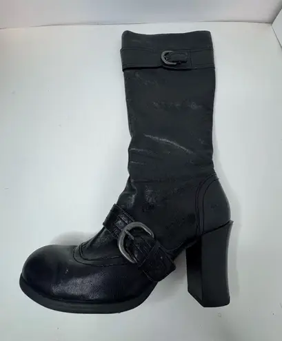 Born concept Born Black Leather Zip Up Boots Size 8.5