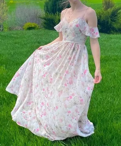 Christina Wu Floral Off the Shoulder Prom Gown Size 2