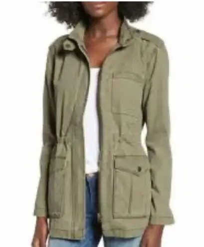 BP  Full Zip Field Utility Jacket Green Long Sleeve Drawstring Waist Small - Image 2