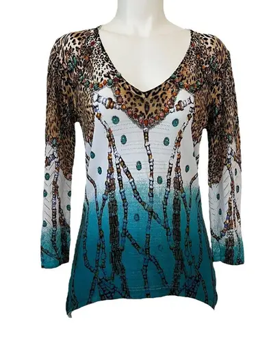 Alberto Makali Animal Print Knit Top