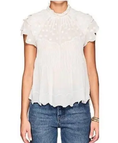 Ulla Johnson silk darla top in Blanc