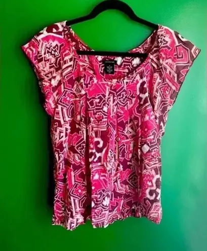 CLEARANCE Calvin Klein Jeans Red Top Blouse Lightweight for Summer Red S Small