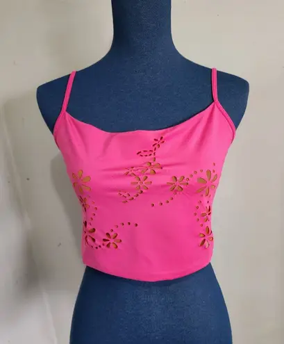 Frederick's of Hollywood Vintage Hot Pink Strappy Crop Top