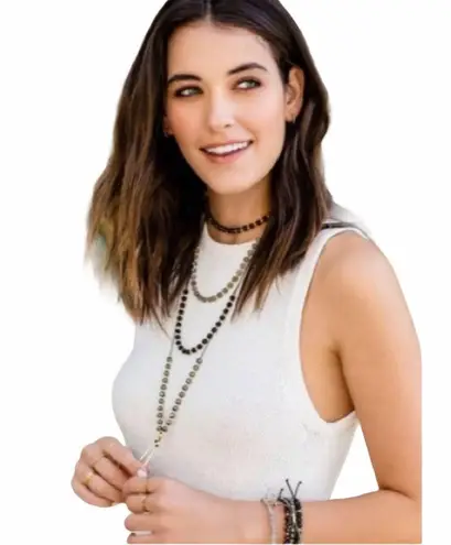 Gorjana new ϟ Pyrite Gem Beaded Necklace ϟ 18K Silverplated ϟ Energy Spiritual