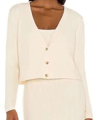 Saylor NWOT Cableknit Cropped Ivory Cardigan