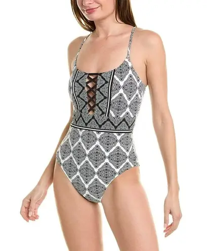 La Blanca Swimsuit Size 18W Oasis Strappy One Piece Mio NWT Paisley B&W Plus