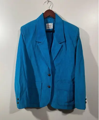 Vintage Corduroy Blazer in Peacock Blue Kathy Davis Size 14