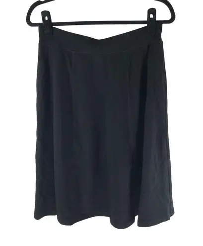 LL Bean Skirt A Line Pull On Knee Length Tencel Stretch Black S