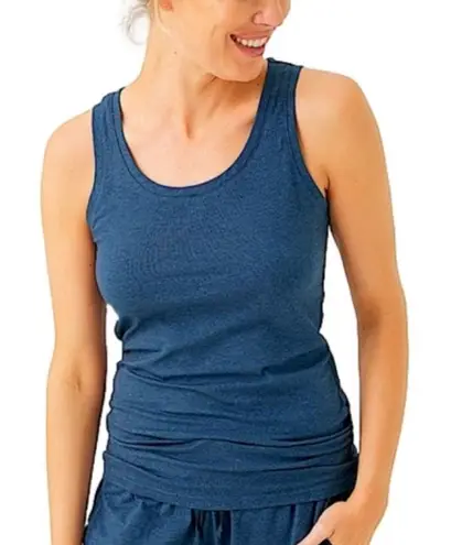 Pact Cool Stretch Fitted French Navy Blue Heather Tank Top Women’s XS