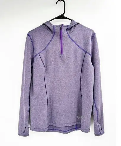 Mountain Hardwear  Women’s Purple Long Sleeve Hooded Quarter Zip Pullover Size L