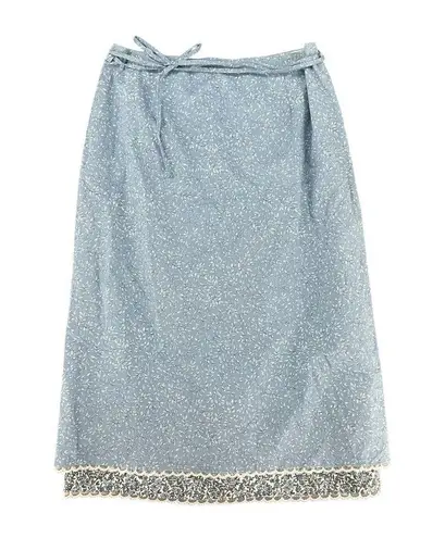 Vintage Y2K Robins Egg Blue Floral Prairie Cottage Midi Skirt Paradox 2