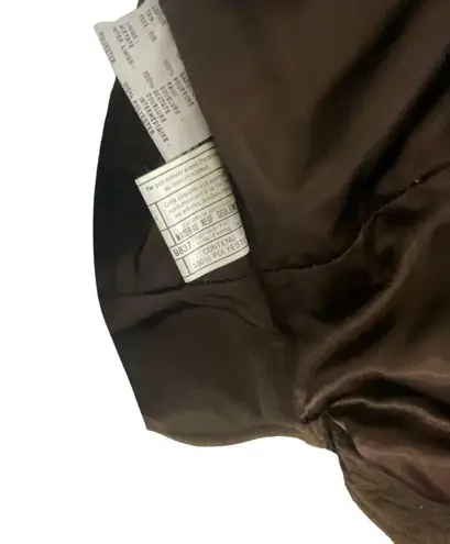 Andrew Marc Vintage Fleece Trim Pebbled Leather Vest Belted Jacket