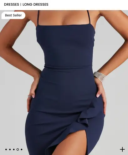 Windsor Navy Blue Slit Dress