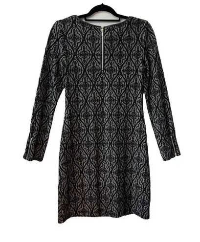 INC International Concepts Black Gray Patterned Knee Length Sheath Dress Size M Size M