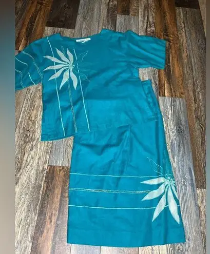 Vintage Michael Alexander shirt and skirt set size medium Blue