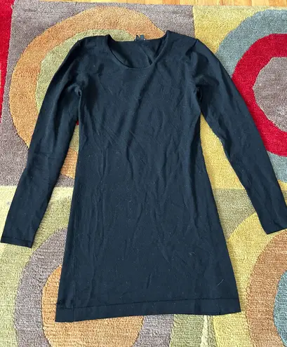 Theory Black Long Sleeve Short Sweater Dress Flawed Rip Please See Pics Small