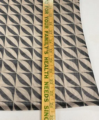 Gallery Womens Long Sleeve Crew Neck top Size XL Mesh See Through