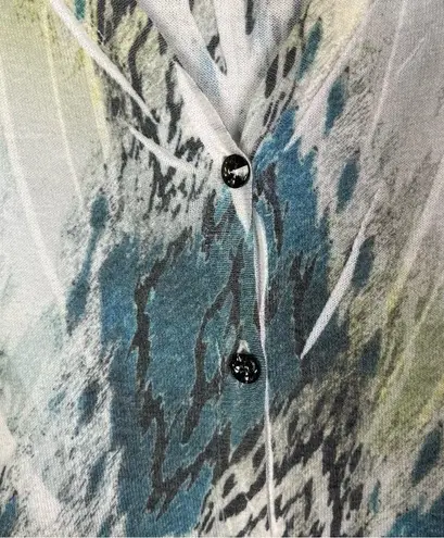 Boutique Cut Cute Y2K Blue & Green Printed Button Down Cardigan Sweater S