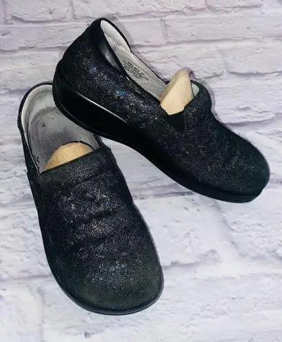 Alegria Black Shimmer Slip on Shoes sz 7.5