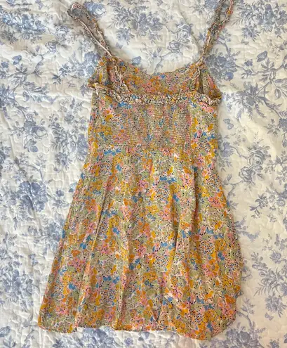 ZARA Mini Floral Ruffle Strap Sweetheart Neckline Colorful summer sun Dress