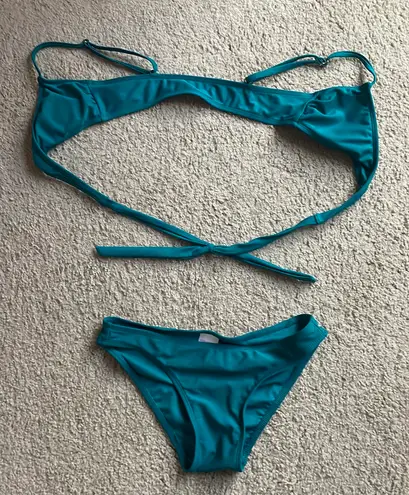 Target Teal Wraparound Bikini Set