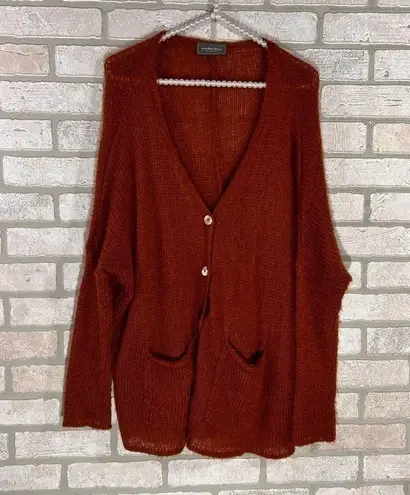 Wooden Ships Rust Lightweight Button Front Relaxed Cardigan Sweater Size S/M
