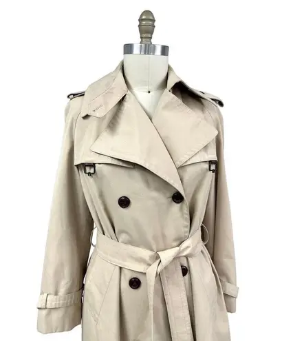 Etienne Aigner 70s VTG Trench Coat Double Breasted Fully Lined Belted Womens L