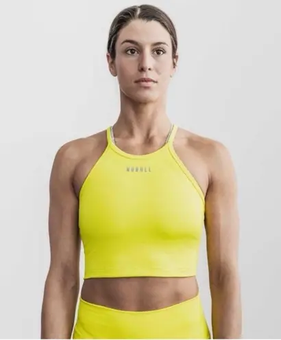 Nobull NWT Women's High Neck Cropped Tank - XS Neon Yellow