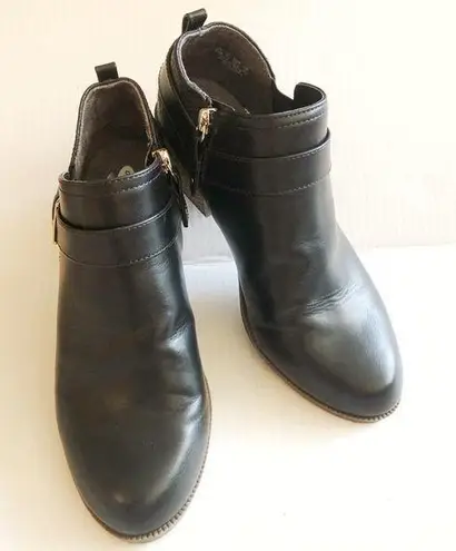 Dr. Scholls Dr. Scholl’s Booties Babble Ankle Boots Black Sz 7.5 NWOT Silver Buckle Strap