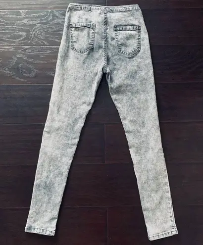 Classic Fashion Vintage 80s Grey Acid Washed High Rise Jeggings/Leggings Size L Size M