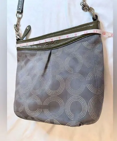 Coach Vintage 90s Y2K  Ashley Dotted Op Art Hippie Crossbody Bag - Grey/Pink