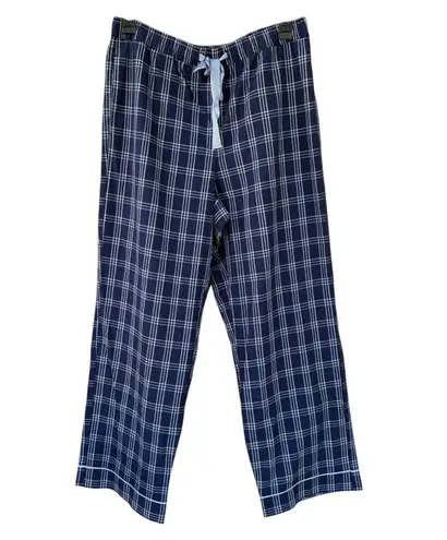 State Of Day Women’s Blue Check Plaid Pajama Pants Size Large Cotton Modal New