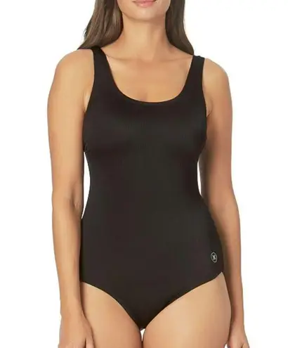 Hurley Women's Black 4 Way Stretch One Piece UPF 50+ Swimsuit Size XL