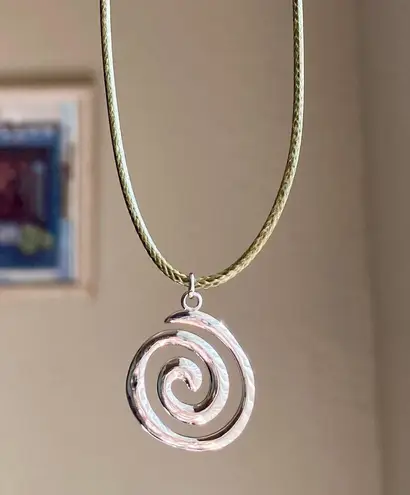 Handmade stainless steel spiral swirl uzumaki funky boho grunge style necklace🌀