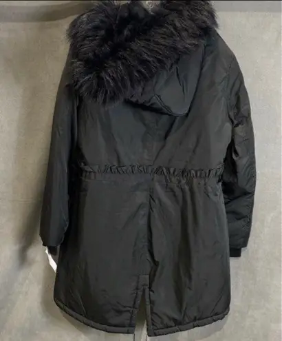 Jessica Simpson M black faux fur hooded coat