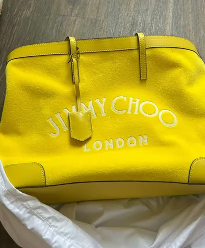 Jimmy Choo J immy Choo Nine2Five Logo Malibu Toweling East-West Tote Bag