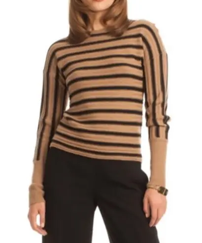 Trina Turk  100% Merino Wool Striped Boatneck Sweater Sz M