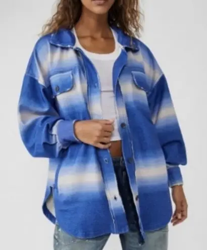 Free People NWT  Ruby Shacket blue medium thumbnail 1