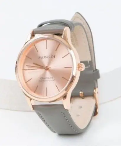NWT Monroe Classique Wrist Watch in Sunburst Solerose Gray