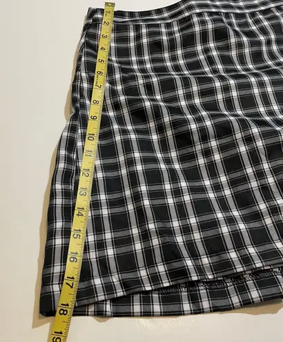 Sim & Sam NWT Black White Plaid Pleated Flat Front Wrap Mini Skirt Sim Sam New Schoolgirl